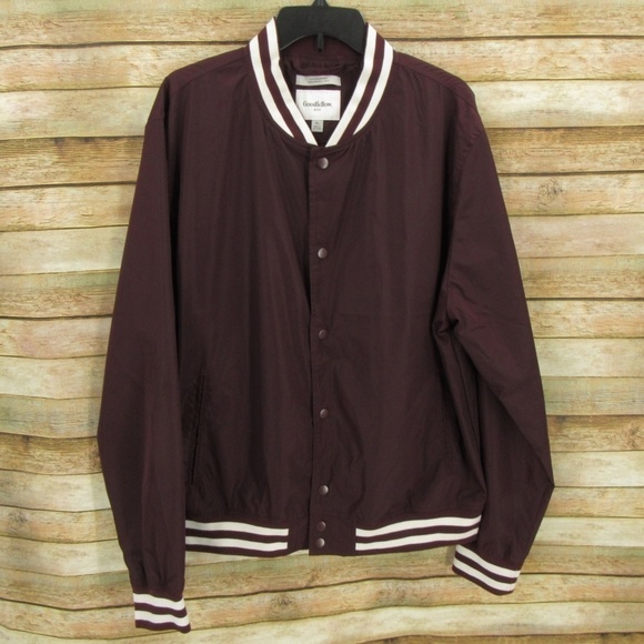 Goodfellow Maroon/White Varsity Jacket XL - Picture 1 of 13